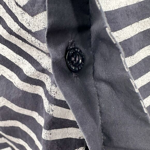 Neil Barrett Mens Button Shirt 39 Small Zig Zag Print Italy Luxury Art Designer - Picture 6 of 12